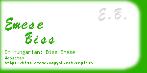 emese biss business card